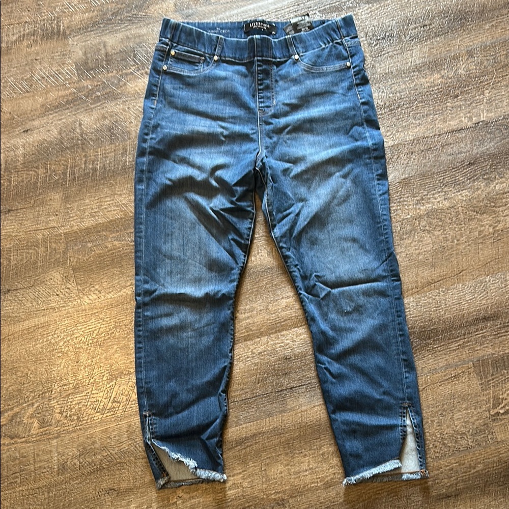Liverpool Blue Denim Jeans with Frayed Hem